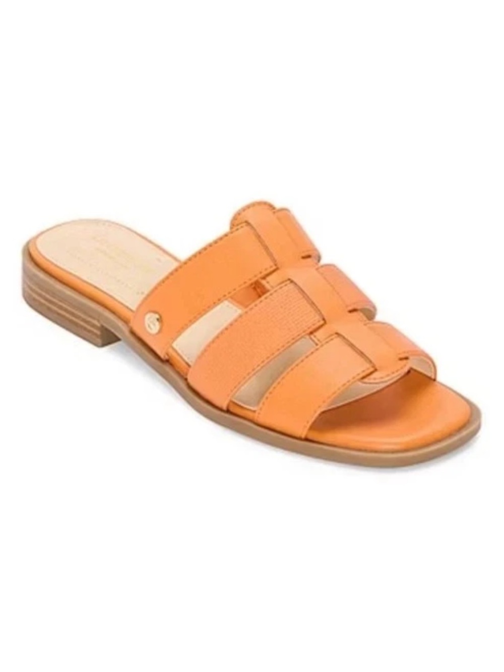 Liz Claiborne Orange Triple-Strap Slide Mule